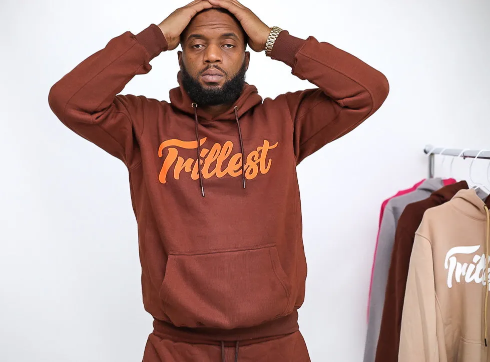 Trillest Oversize Hoodie - Brown\Orange