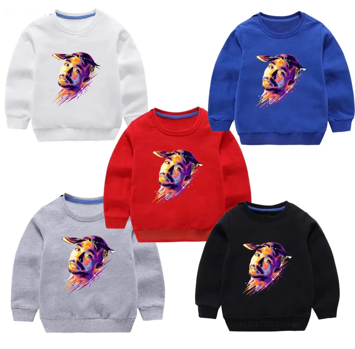 Tupac Watercolour Crewneck Sweater - Kids