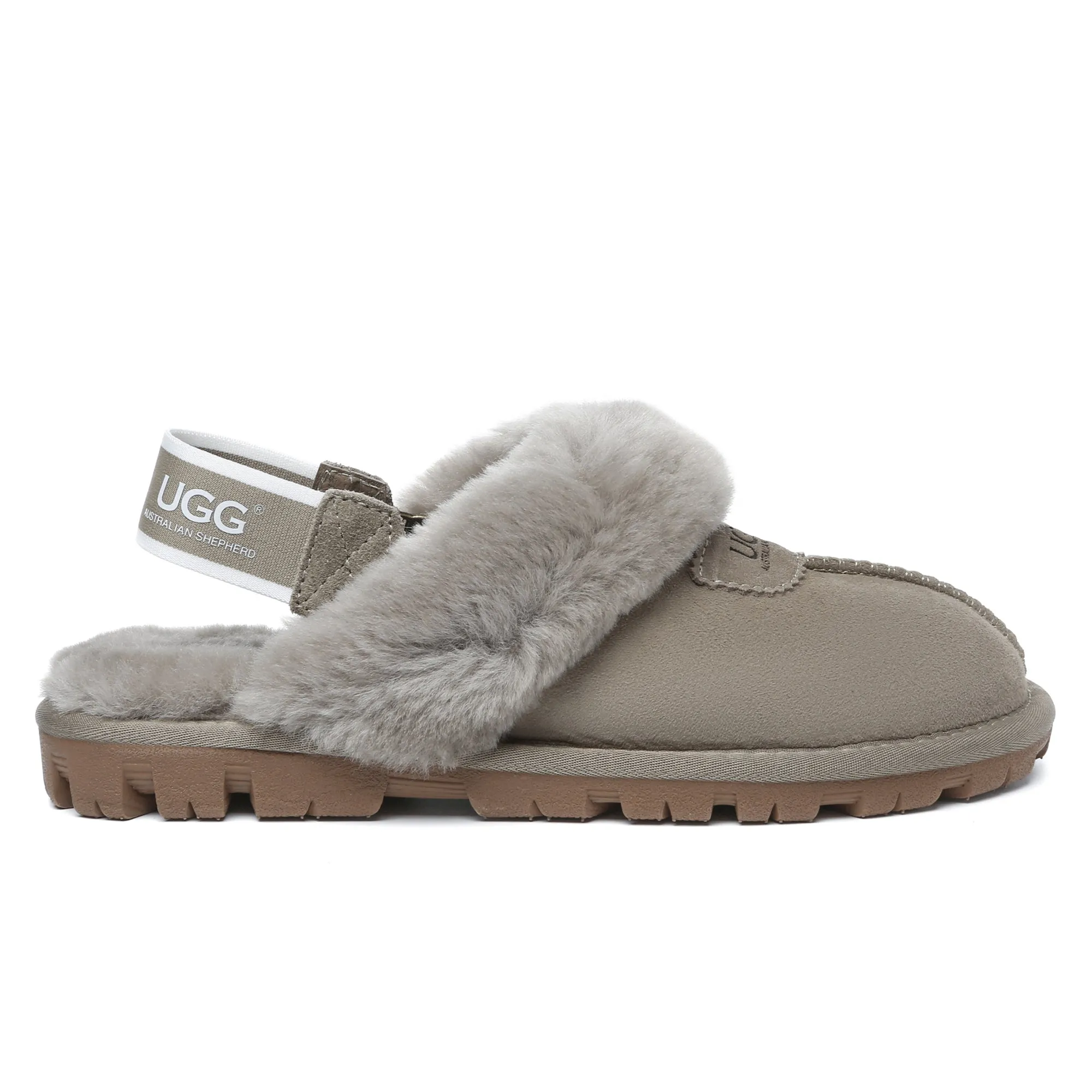 UGG Removable Slingback Waffle Fluffy Slippers