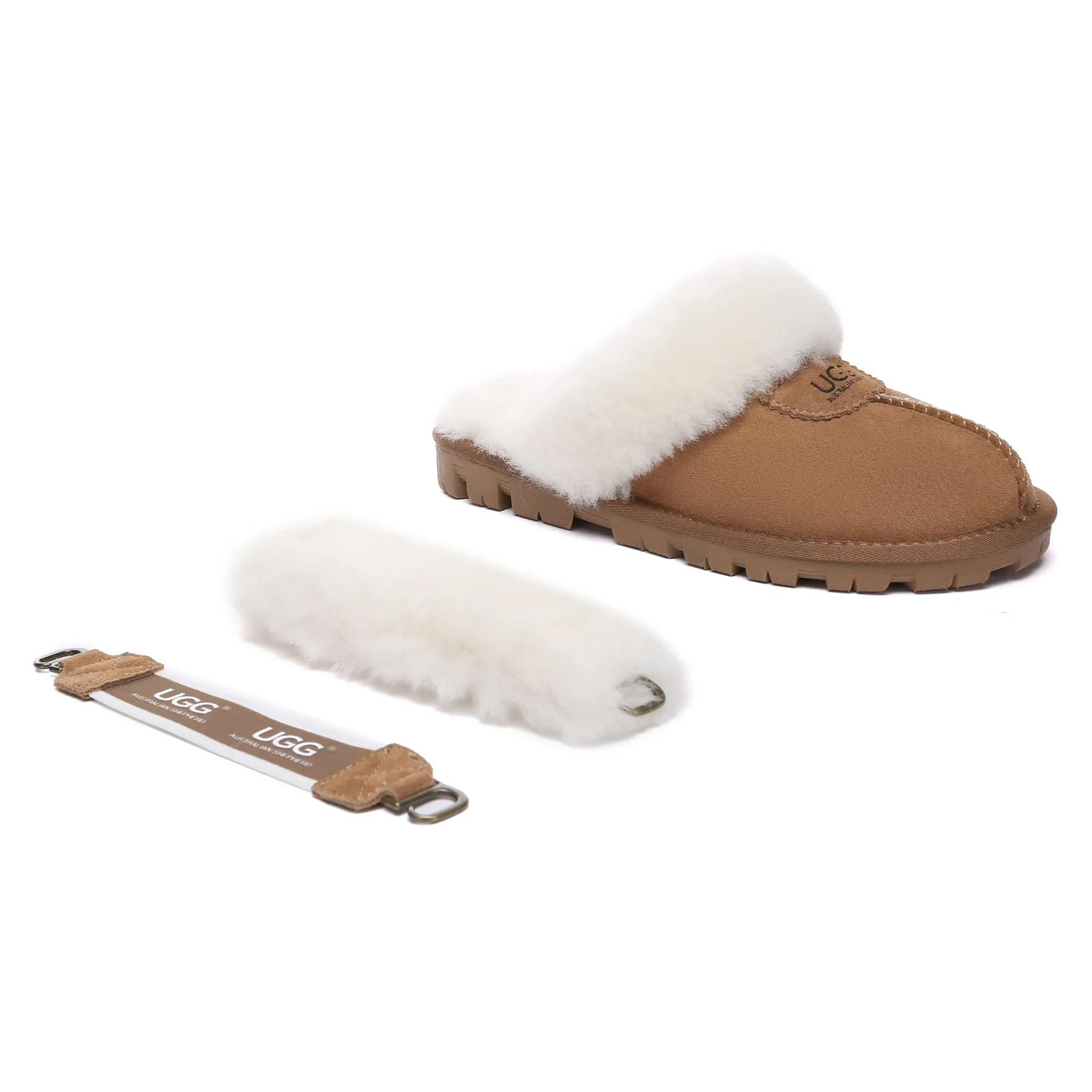 UGG Removable Slingback Waffle Fluffy Slippers