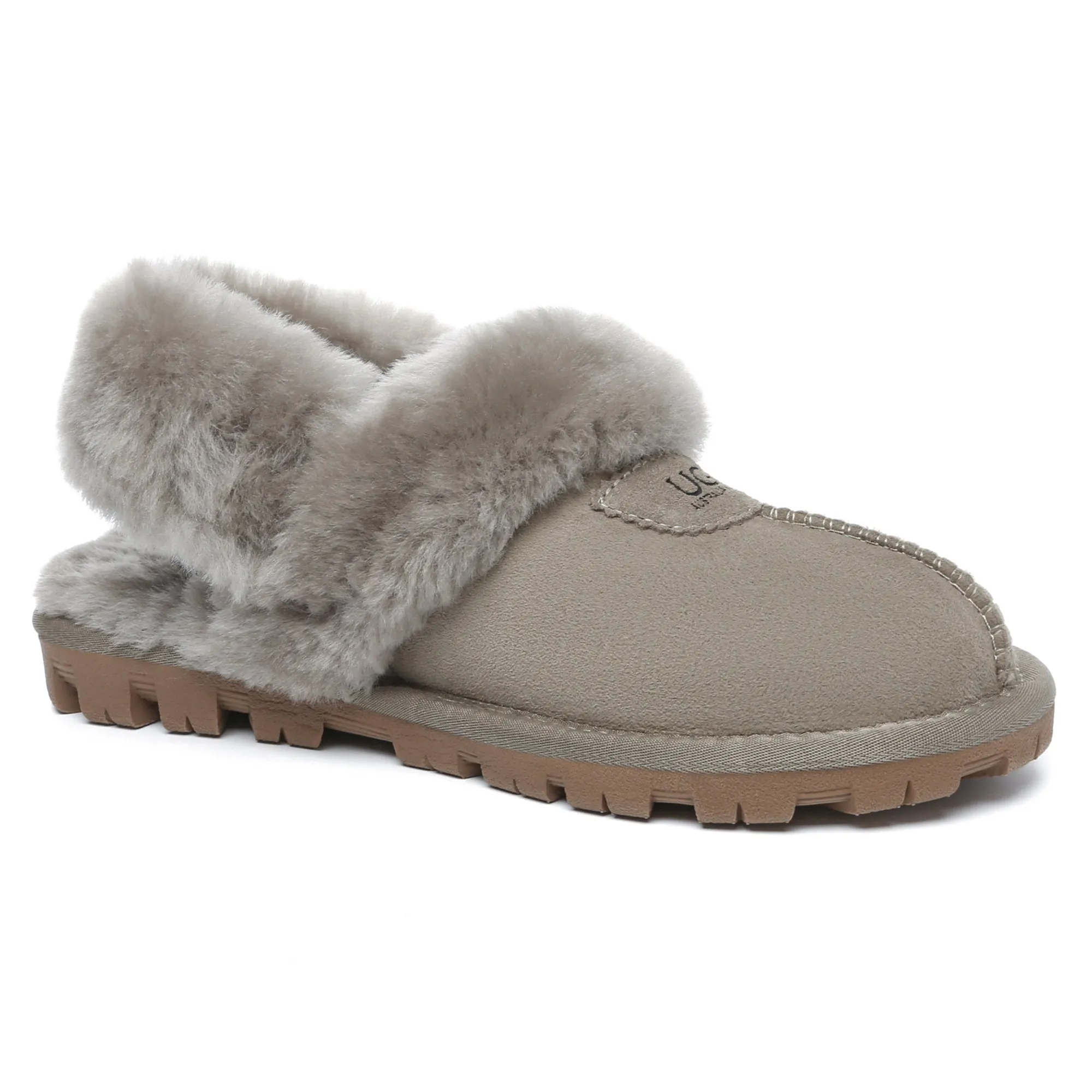 UGG Removable Slingback Waffle Fluffy Slippers