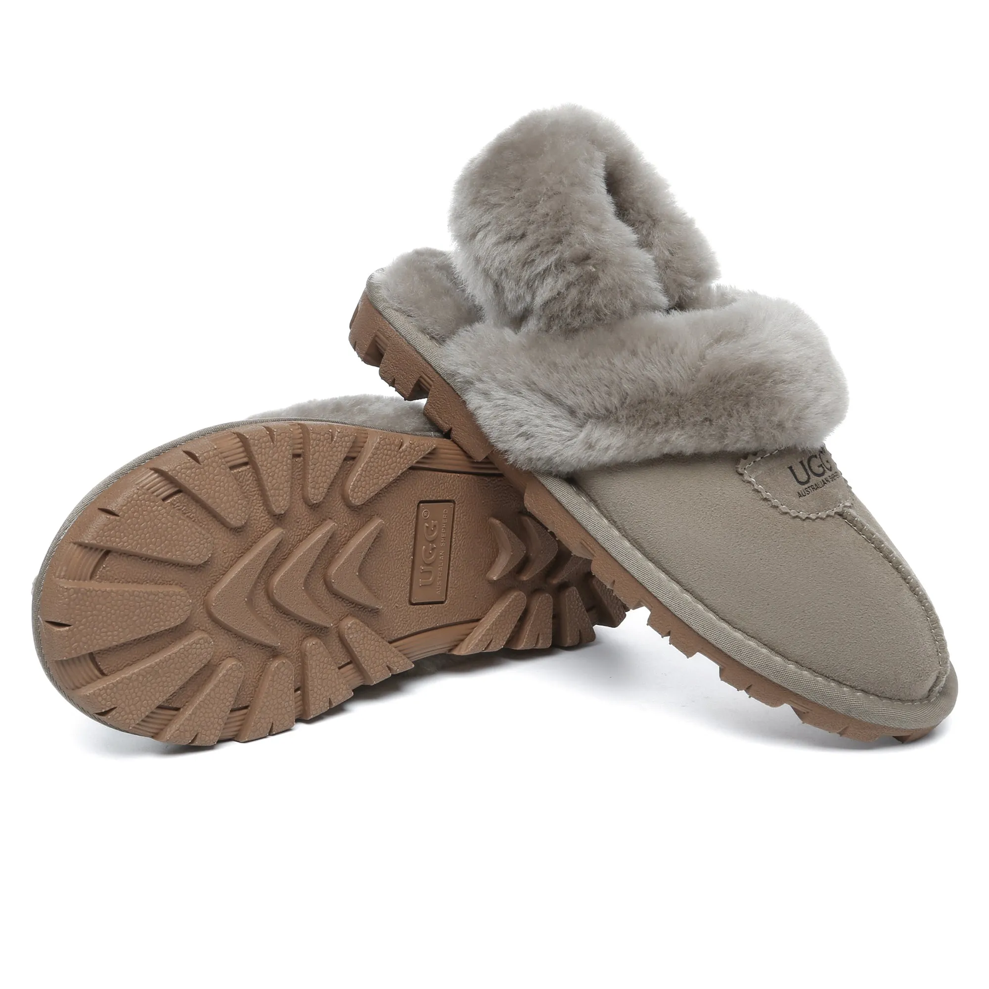 UGG Removable Slingback Waffle Fluffy Slippers