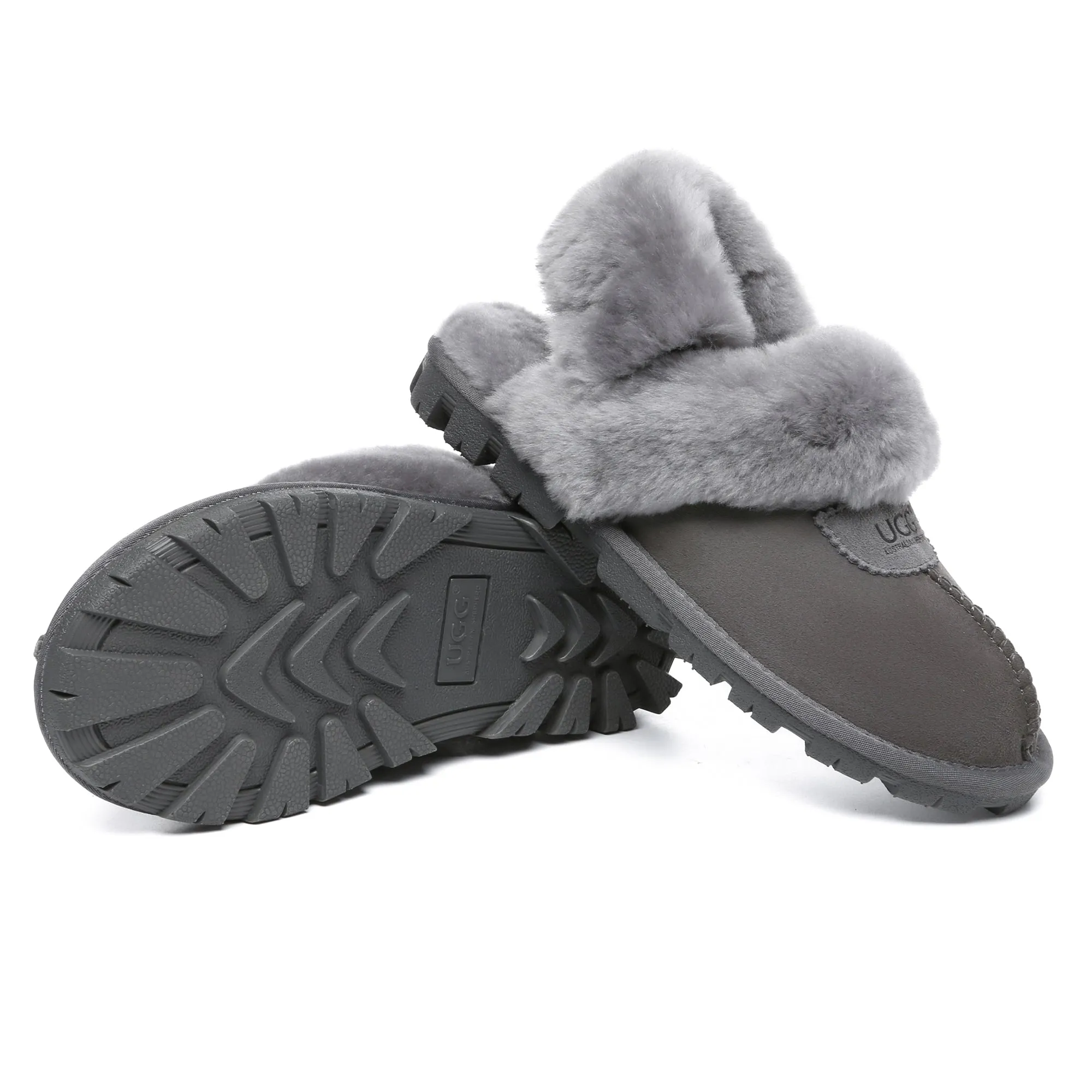 UGG Removable Slingback Waffle Fluffy Slippers