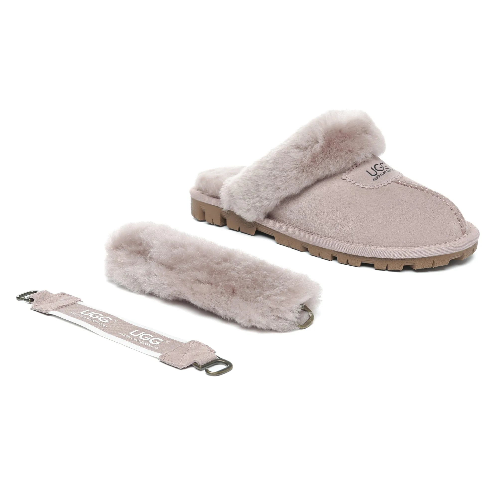 UGG Removable Slingback Waffle Fluffy Slippers