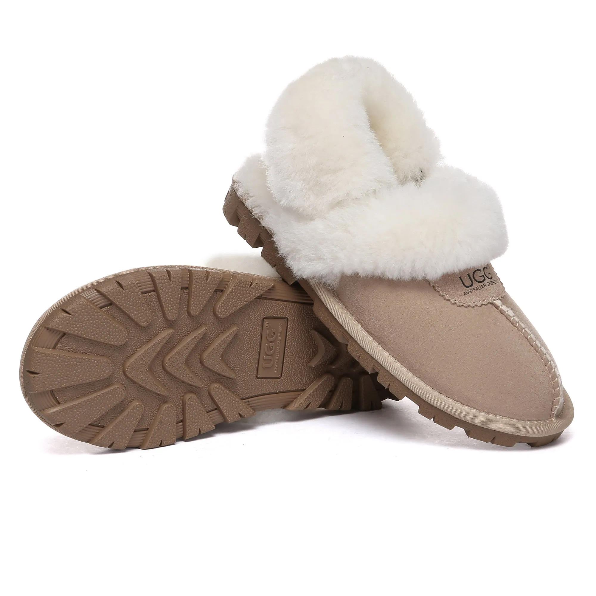 UGG Removable Slingback Waffle Fluffy Slippers