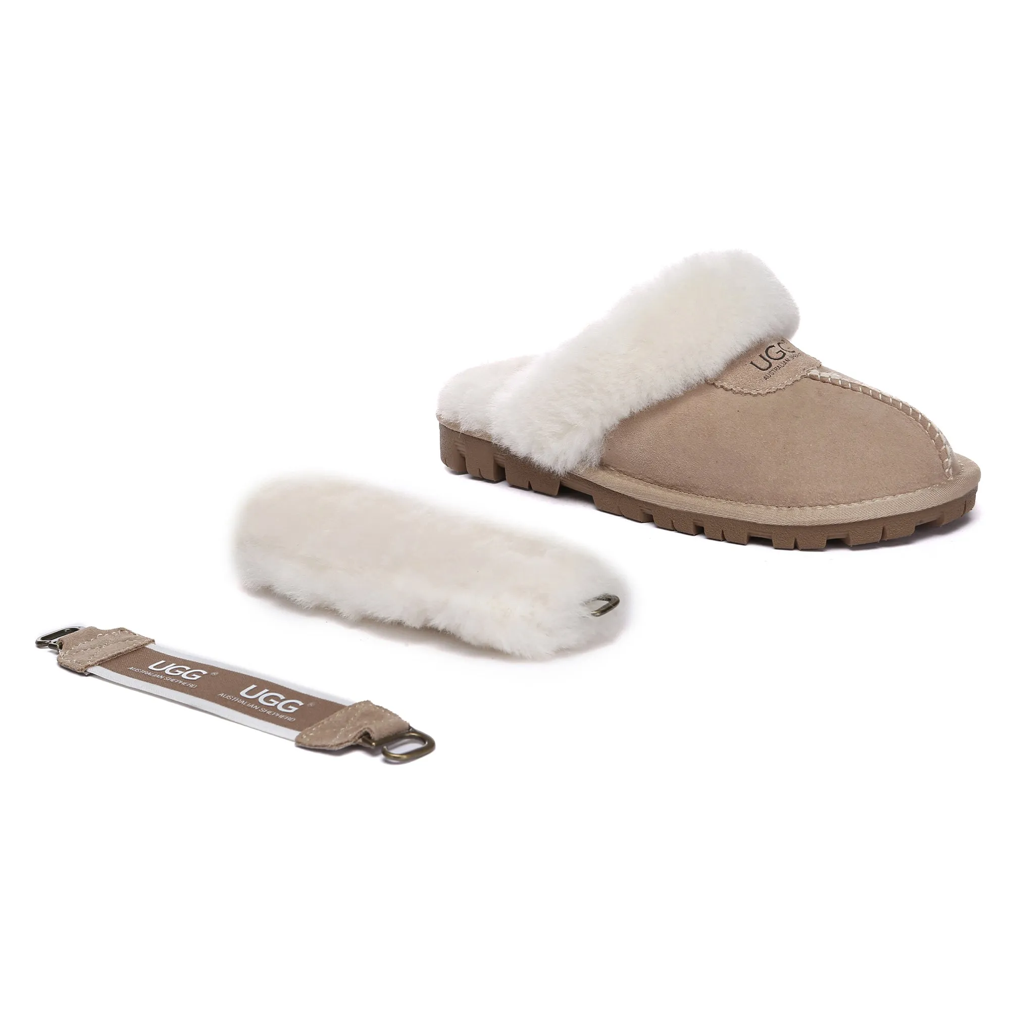 UGG Removable Slingback Waffle Fluffy Slippers