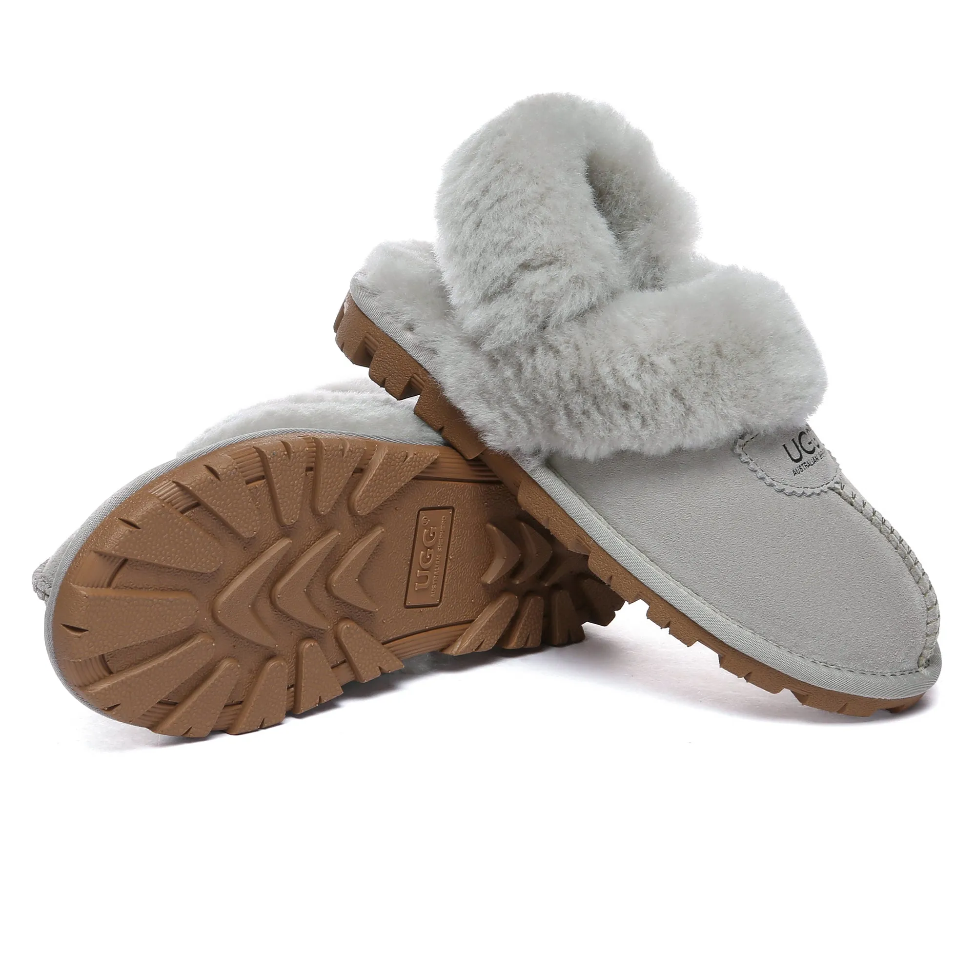 UGG Removable Slingback Waffle Fluffy Slippers