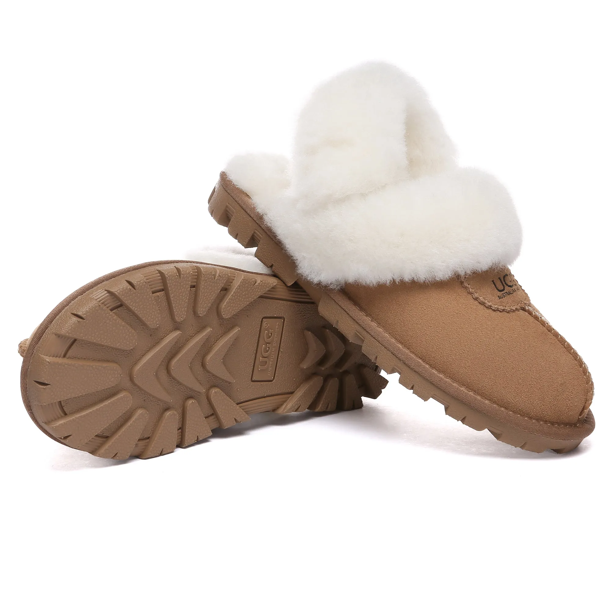 UGG Removable Slingback Waffle Fluffy Slippers