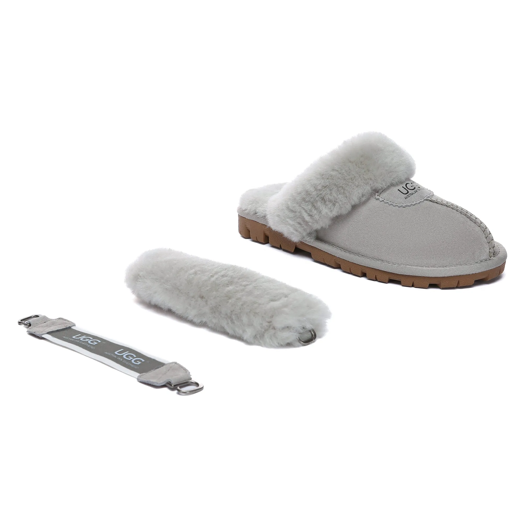 UGG Removable Slingback Waffle Fluffy Slippers