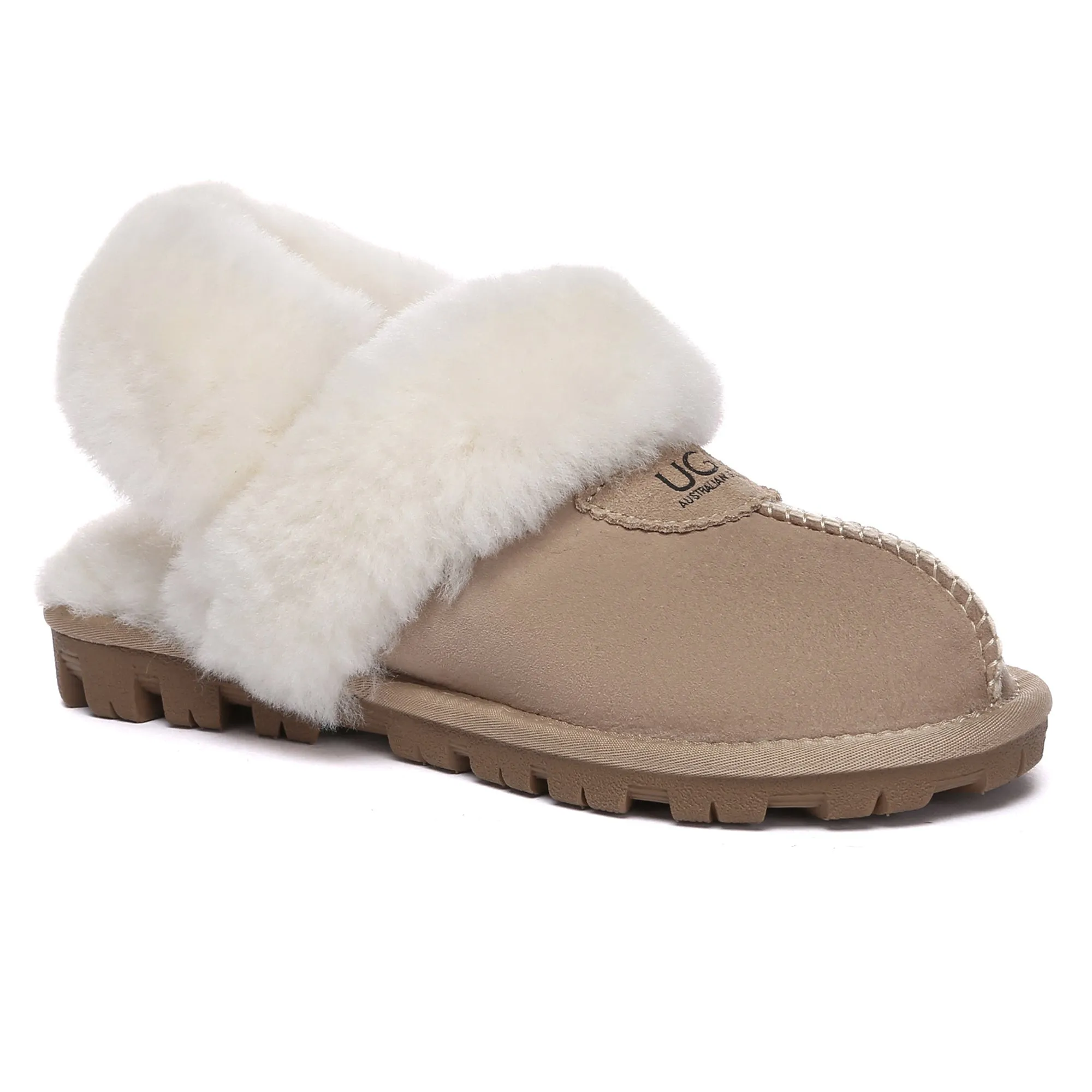 UGG Removable Slingback Waffle Fluffy Slippers