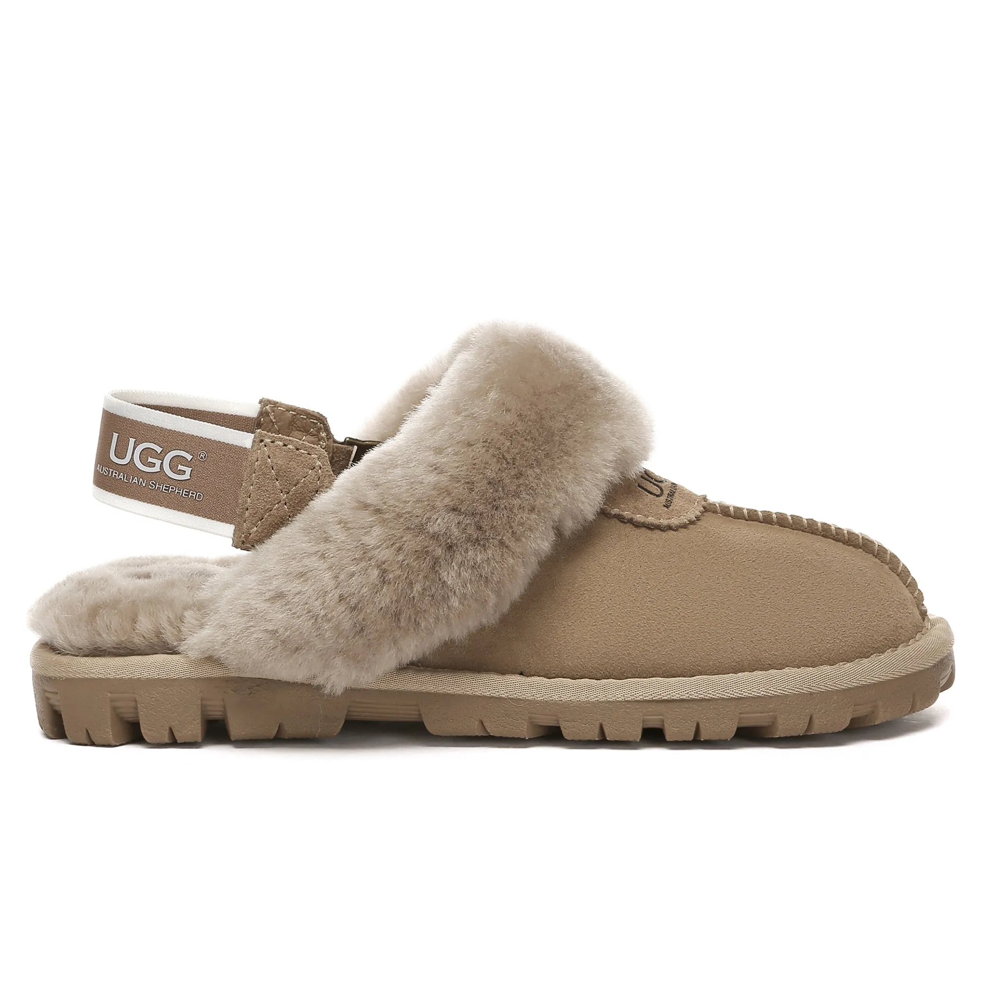 UGG Removable Slingback Waffle Fluffy Slippers