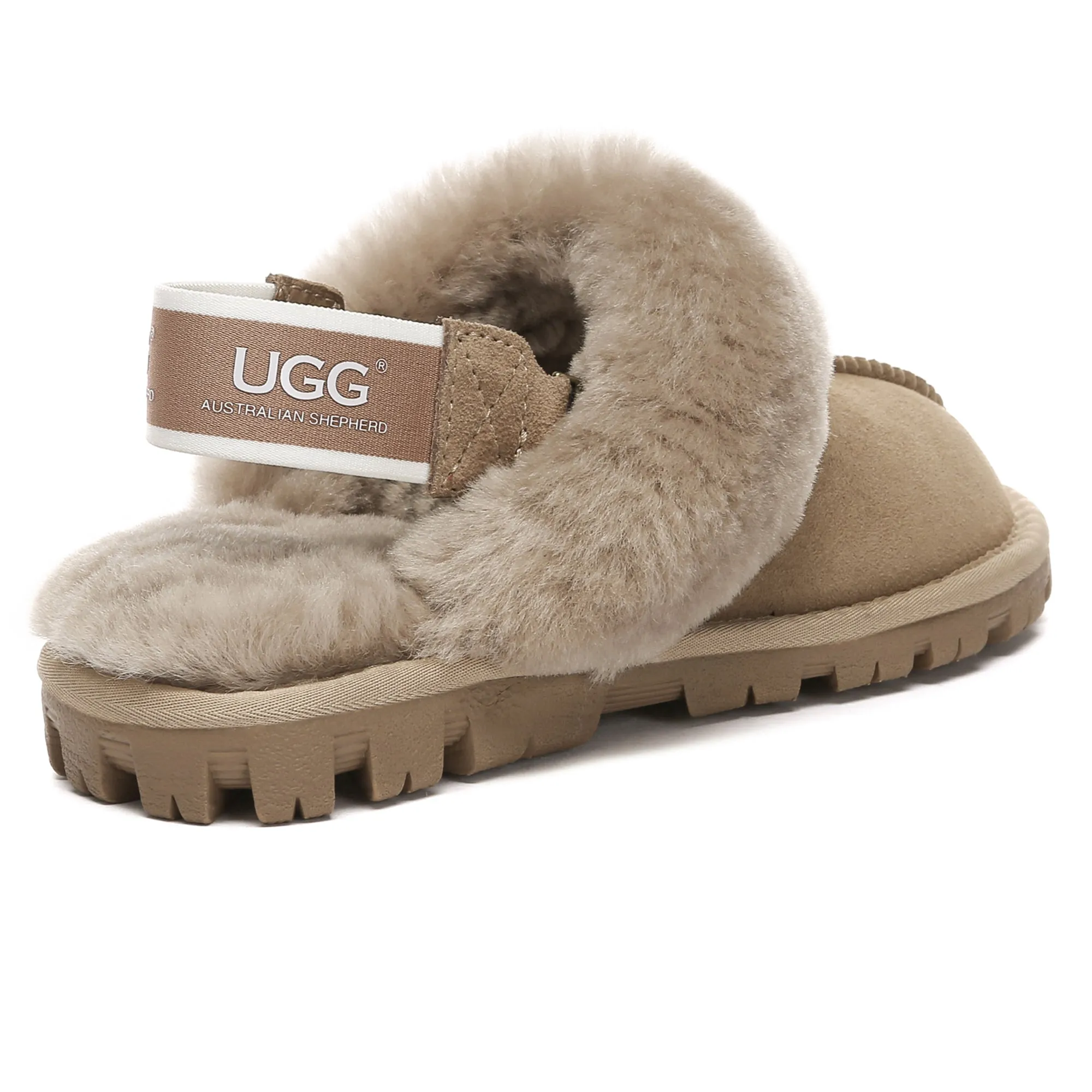 UGG Removable Slingback Waffle Fluffy Slippers