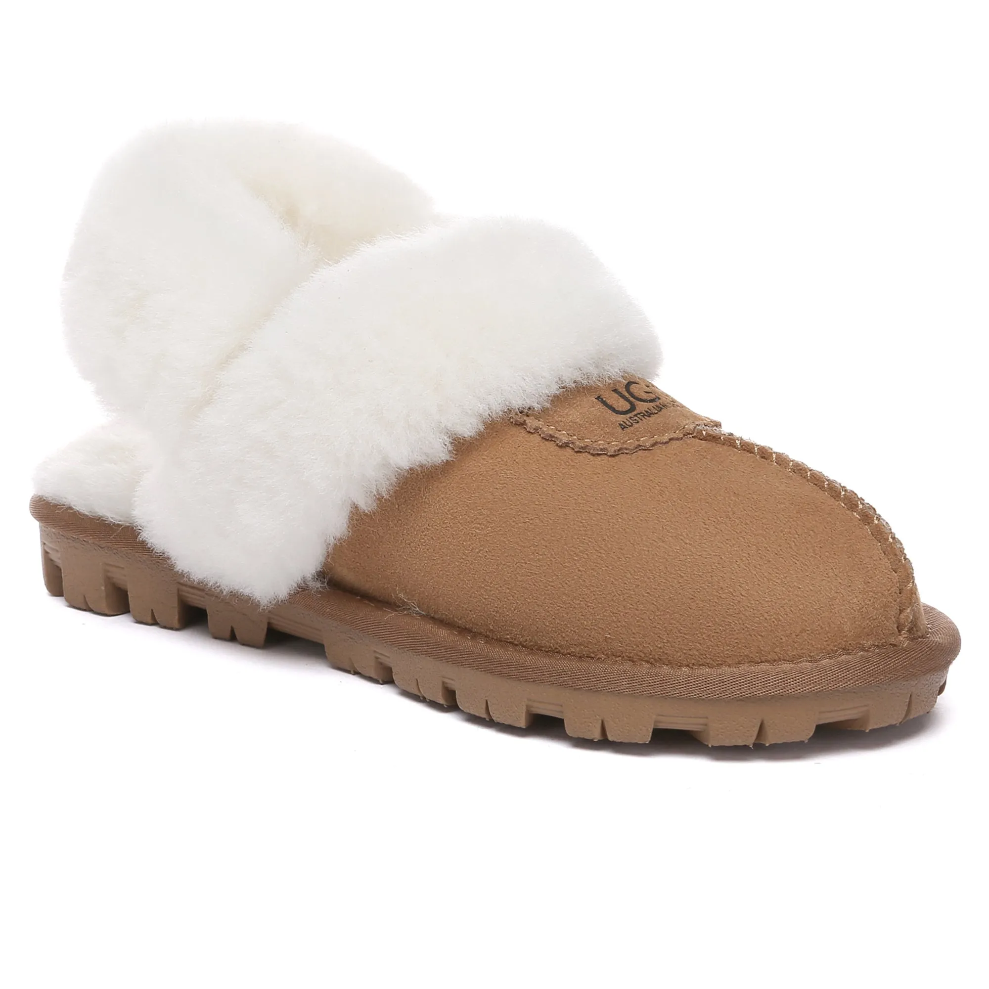 UGG Removable Slingback Waffle Fluffy Slippers