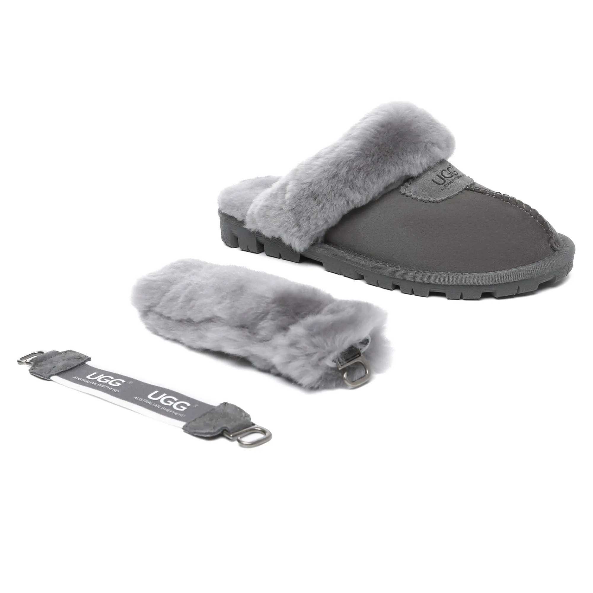 UGG Removable Slingback Waffle Fluffy Slippers