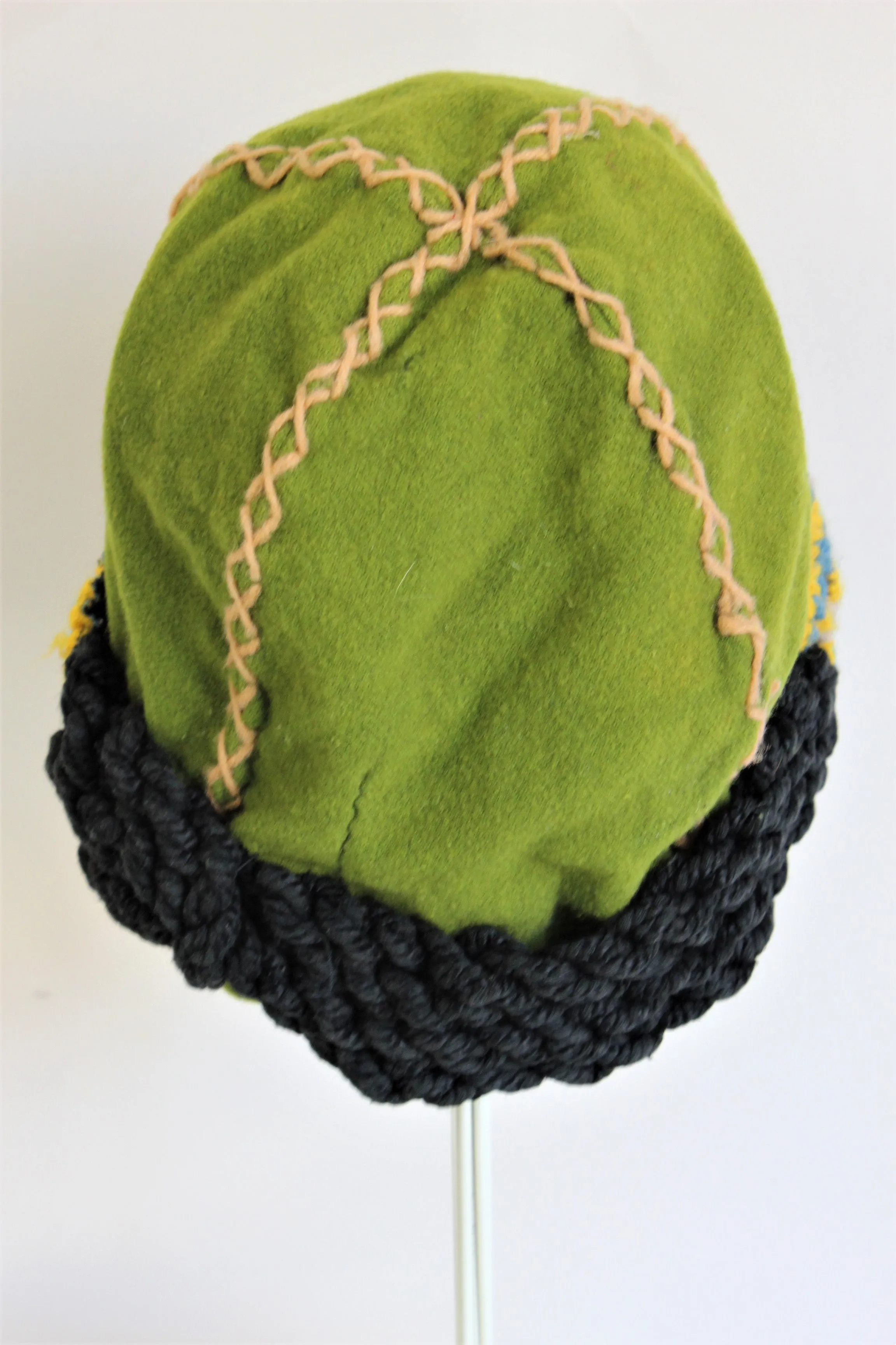 Vintage 1940s Wool Ethnic Cap