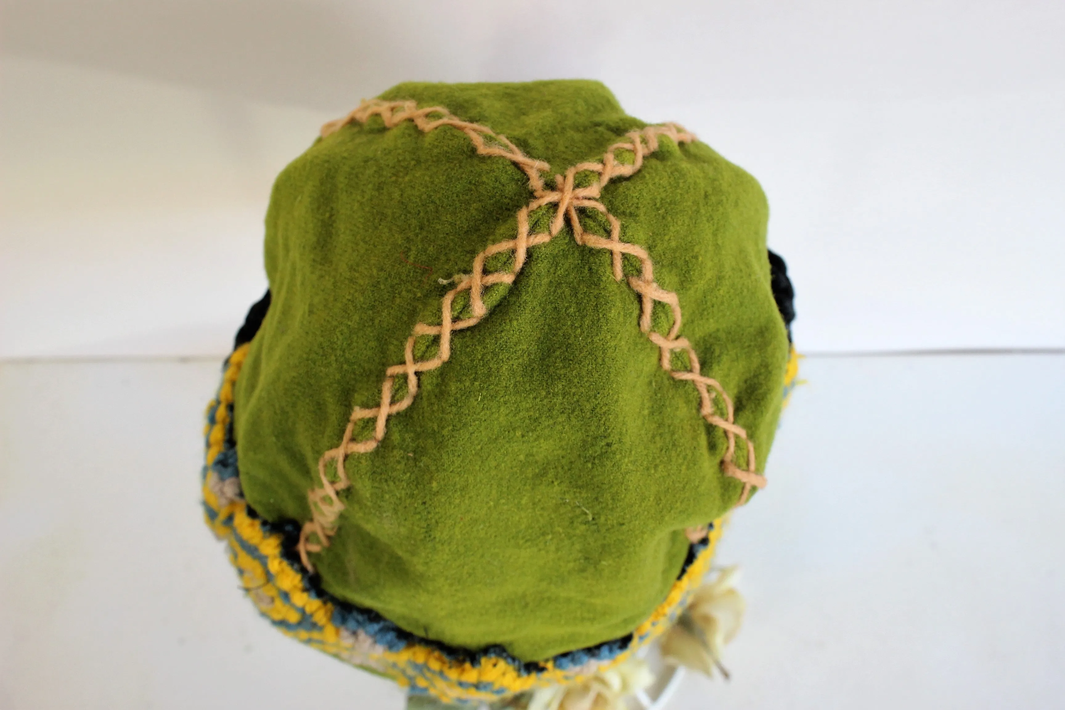 Vintage 1940s Wool Ethnic Cap