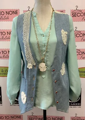 Vintage Denim   Lace Vest (S/M)