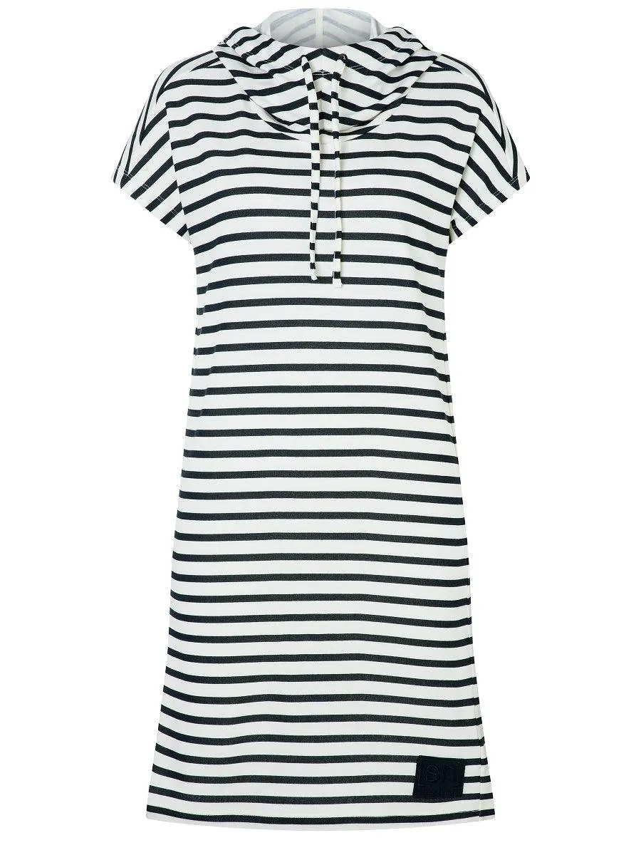 W FUNNEL STRIPE BIO DRESS