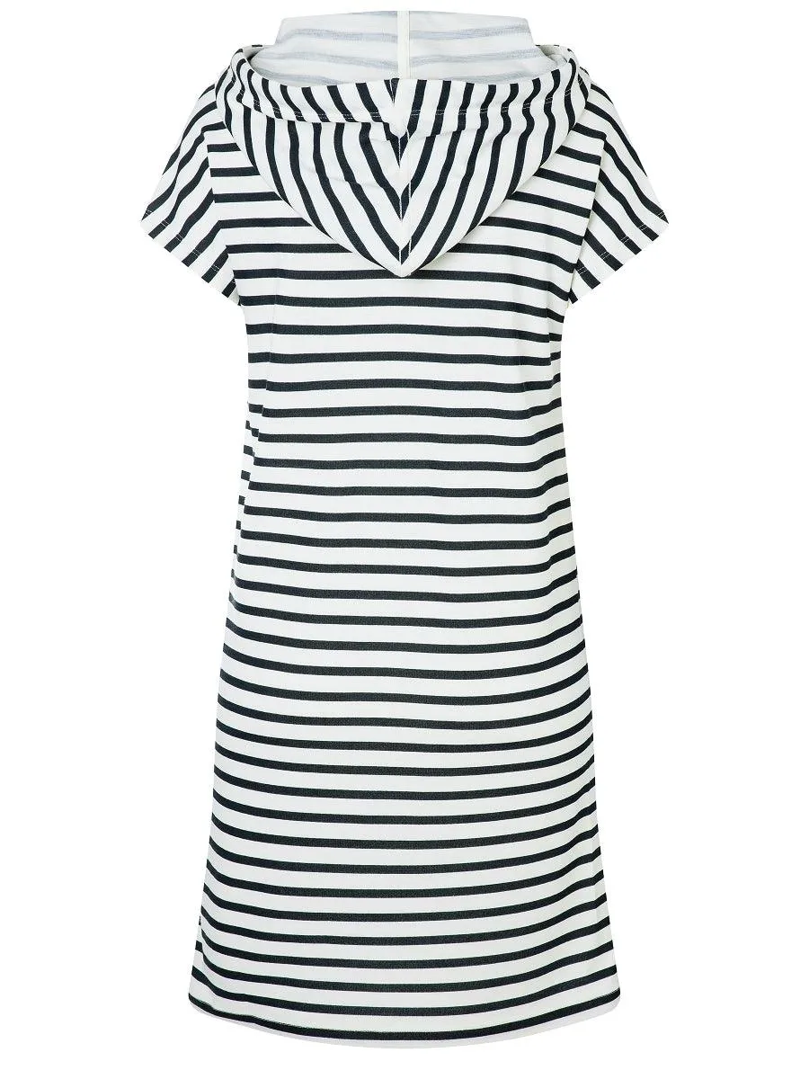 W FUNNEL STRIPE BIO DRESS