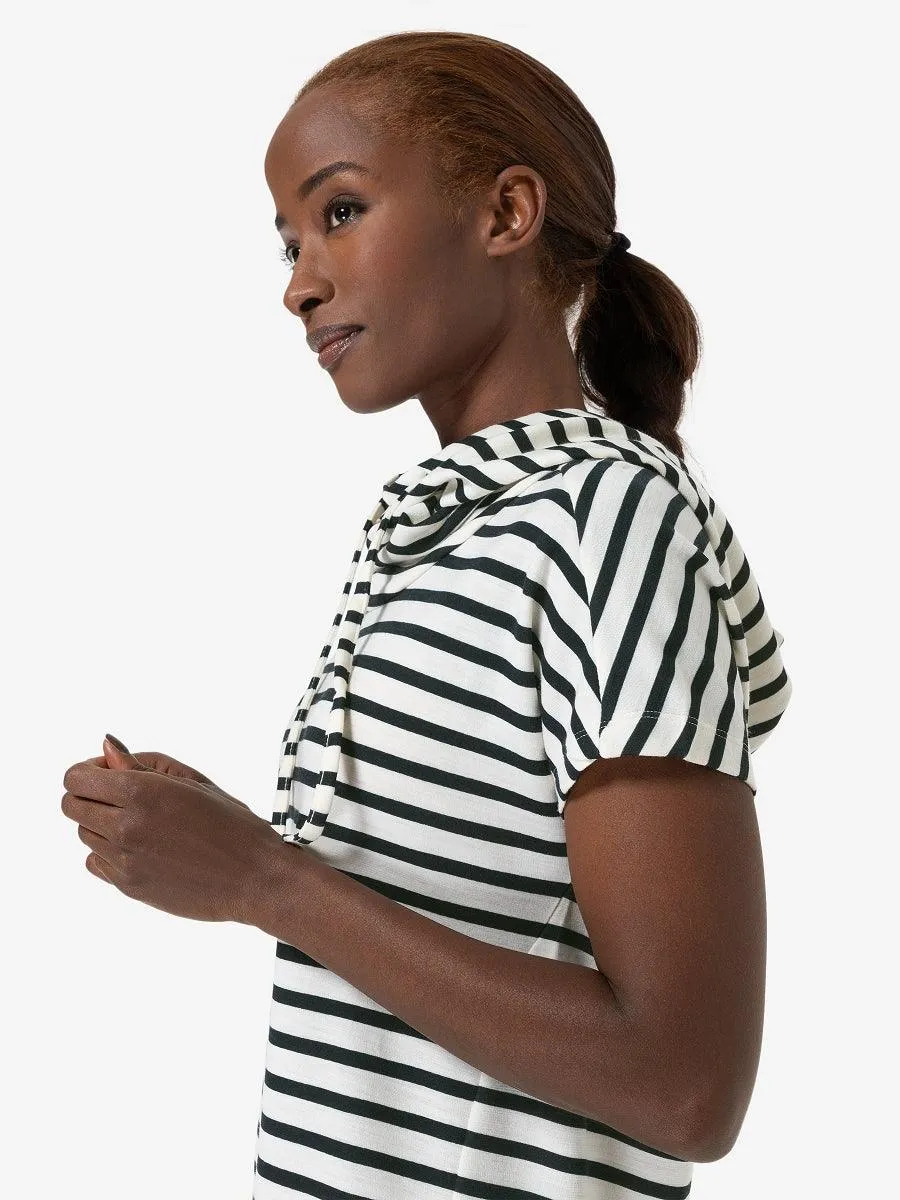 W FUNNEL STRIPE BIO DRESS