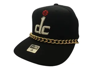 Washington Wizards Adidas WOMENS Black Gold Chain Snapback Flat Bill Hat Cap