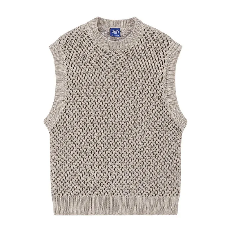 WIAOFELLAS  -  Crew Summer Neck Short Waistcoat Loose Casual Off Shoulder Sleeveless Kintted Vest Men's And Women's Sweater Vest 2Y8102