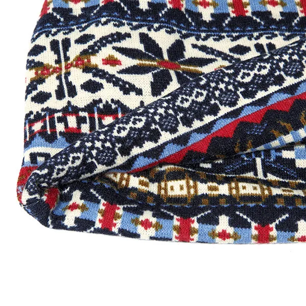 Women Cotton Ethnic Style Beanie Hat Warm Soft Dual Use Collars Scarf and Hat