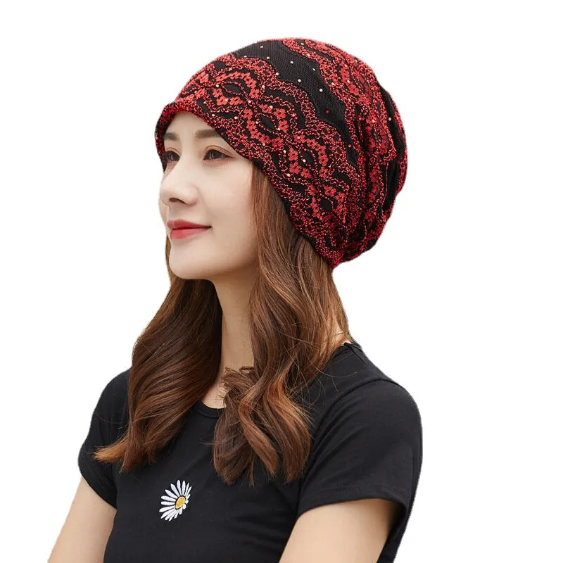 Women Cotton Ethnic Style Floral Embroidery Warm Casual Outdoor Brimless Beanie