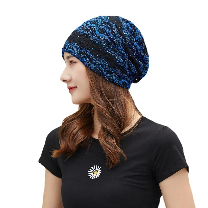 Women Cotton Ethnic Style Floral Embroidery Warm Casual Outdoor Brimless Beanie