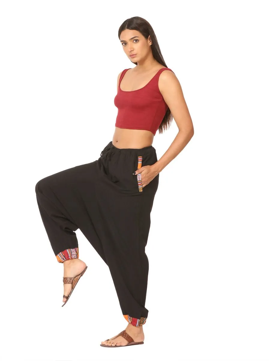 Women's Designer Harem Pants | Black | Fits Waist Size 28" to 36"