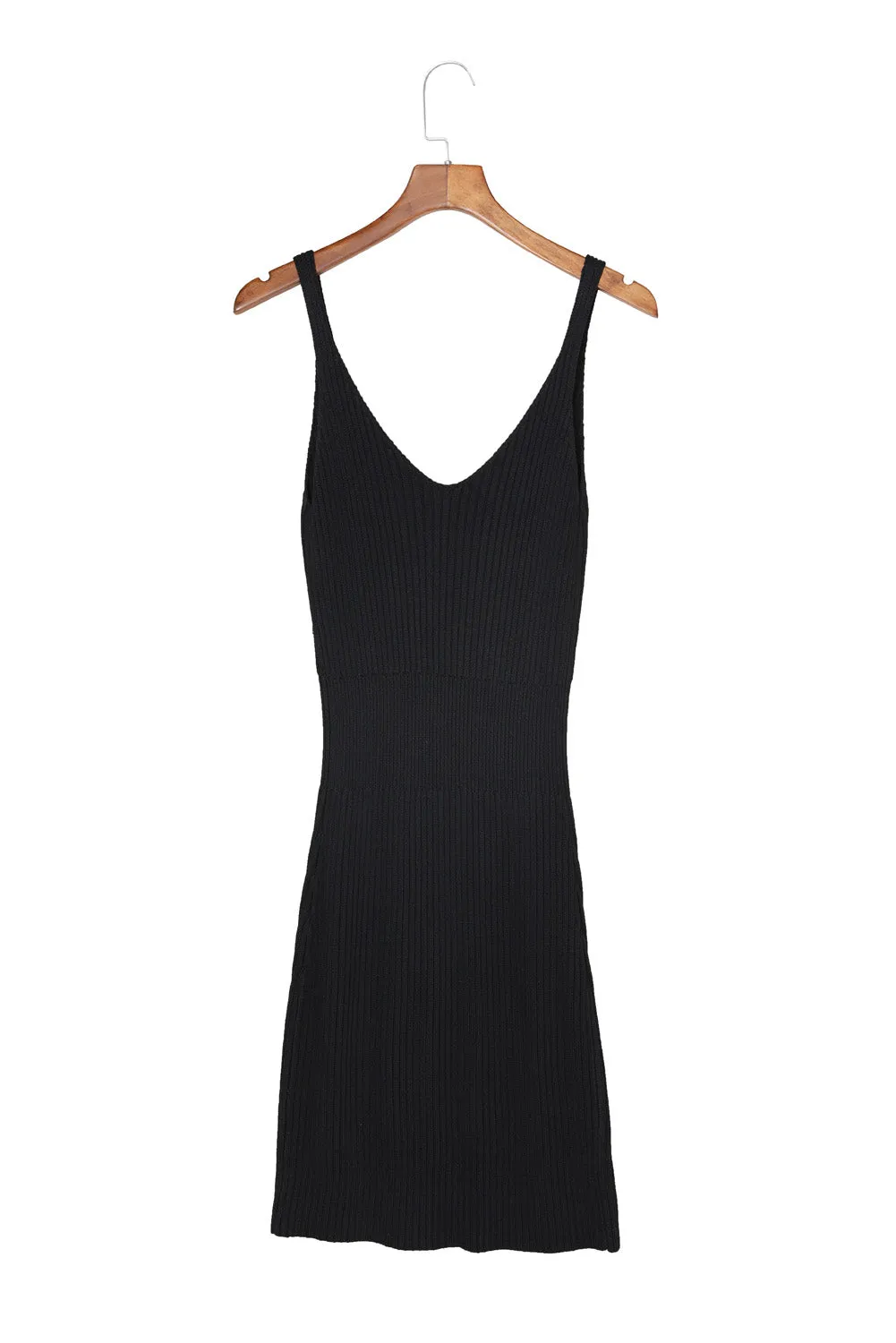 Women's Summer Tank Dress Knit V Neck Sleeveless Bodycon Ribbed Dresses