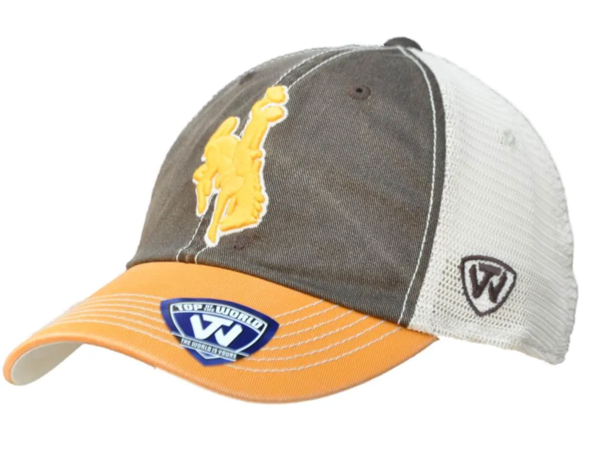 Wyoming Cowboys Top of the World Brown Gold Offroad Adjustable Snapback Hat Cap